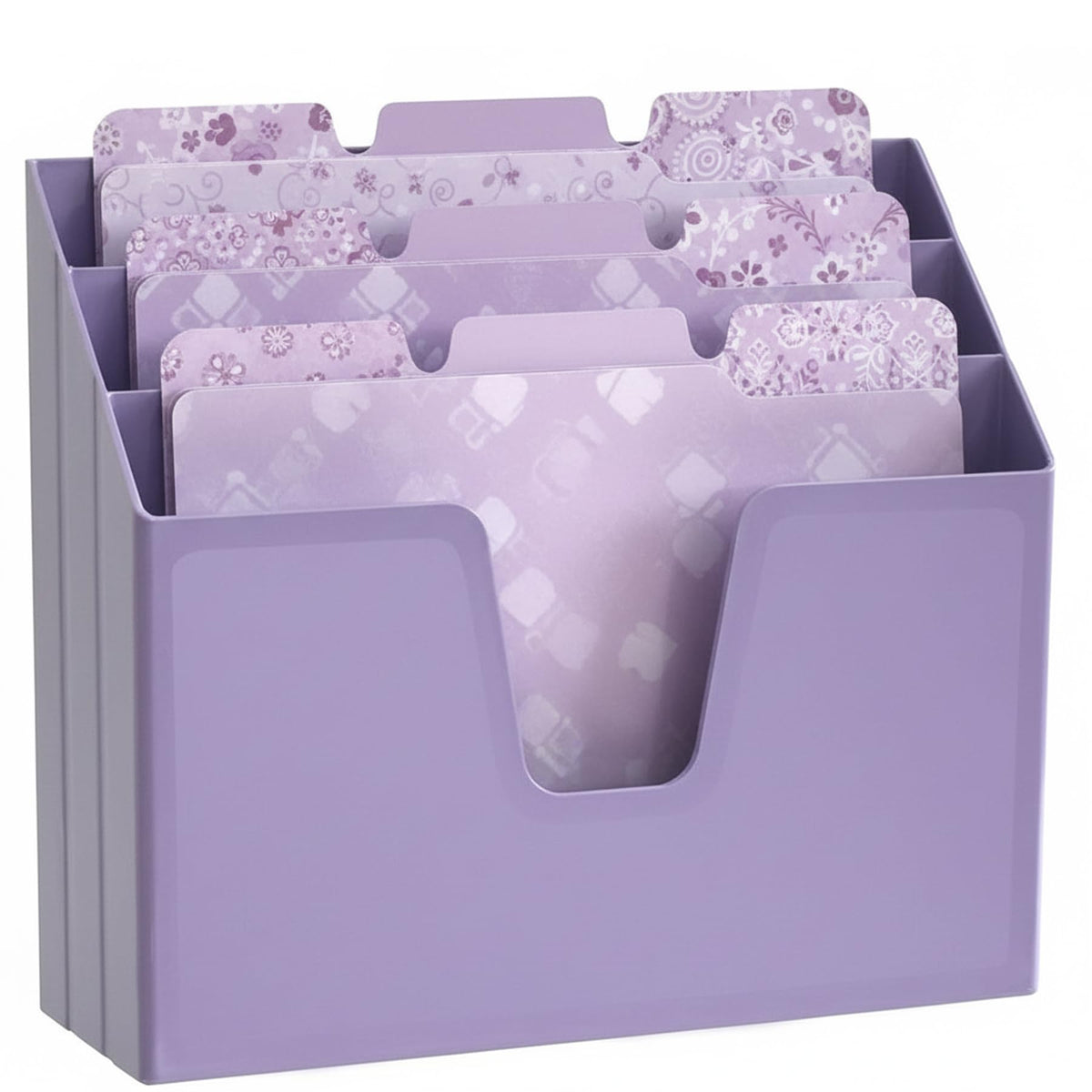 Acrimet Horizontal Triple File Folder Organizer Sorter, Letter Size, Purple