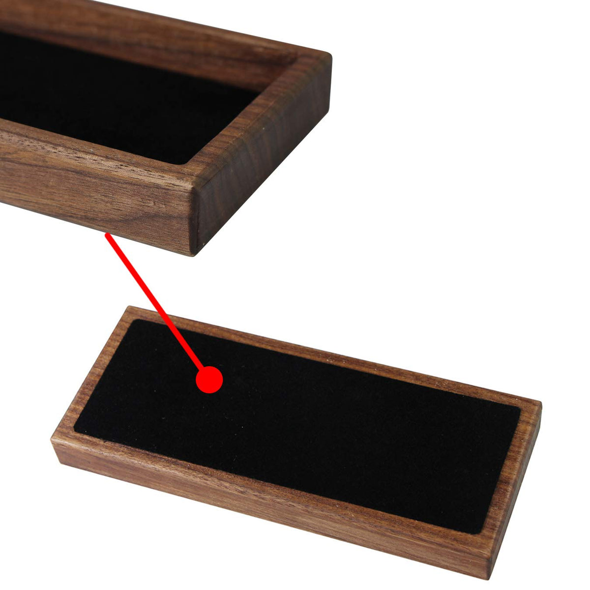 aufodara Wood Pen Tray Desktop Office Storage Box Coin Keys Holder