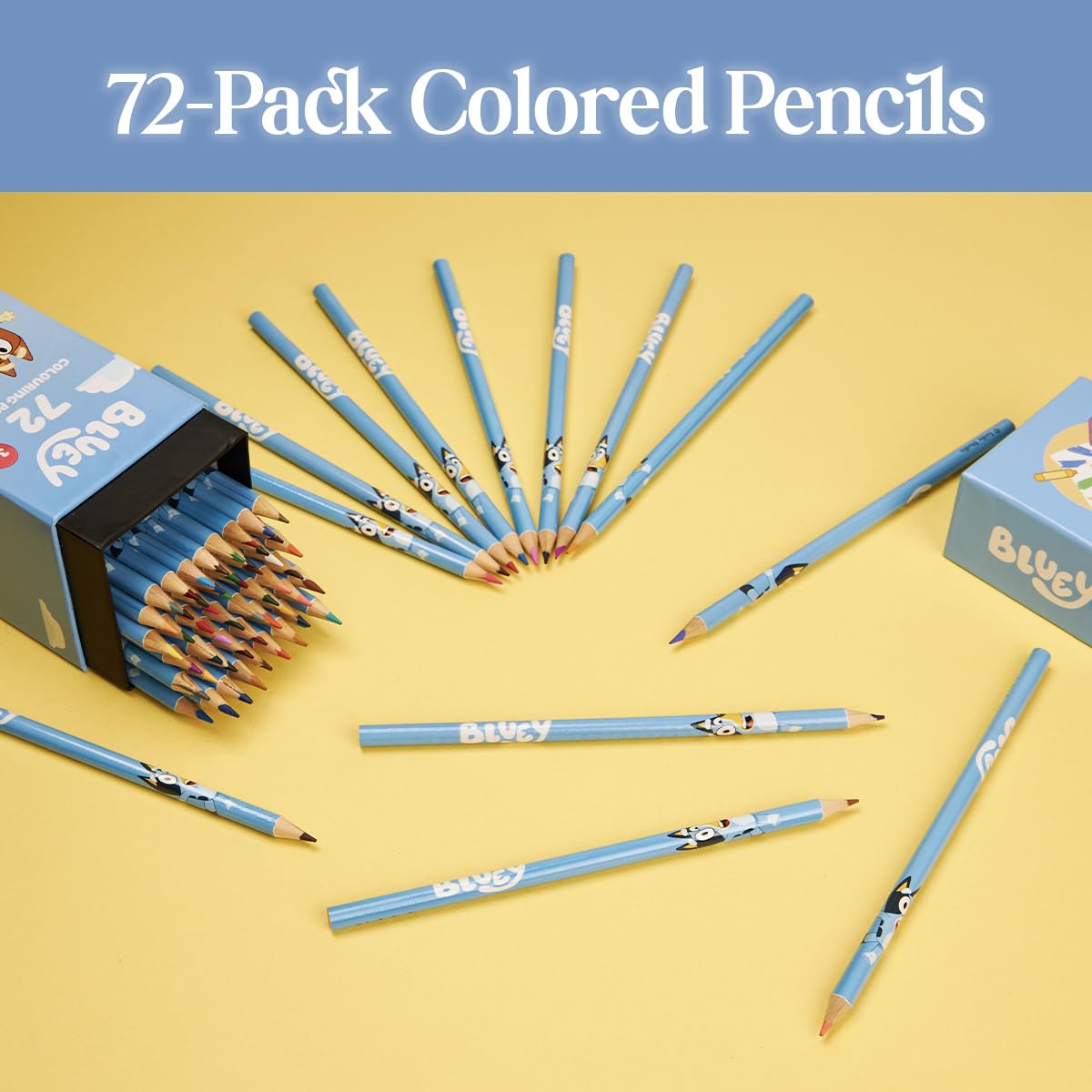 Bluey Colouring Pencils for Kids - 72 Pencils Colouring Box Colouring Set for Children Aged 3+