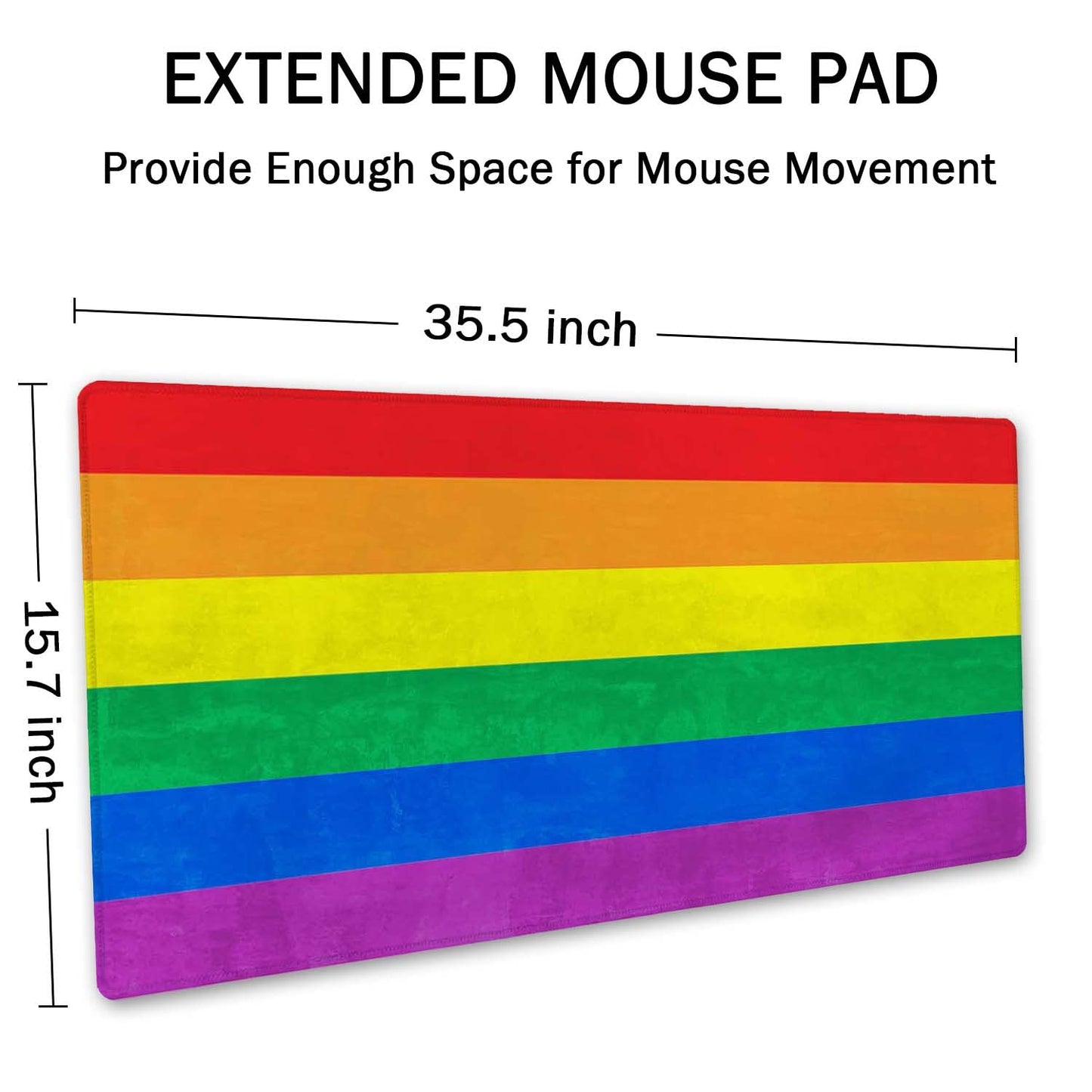 SSOIU Extended Gaming Mouse Pad (35.5x15.7 in), Large Non-Slip Rubber Base Mousepad with Stitched