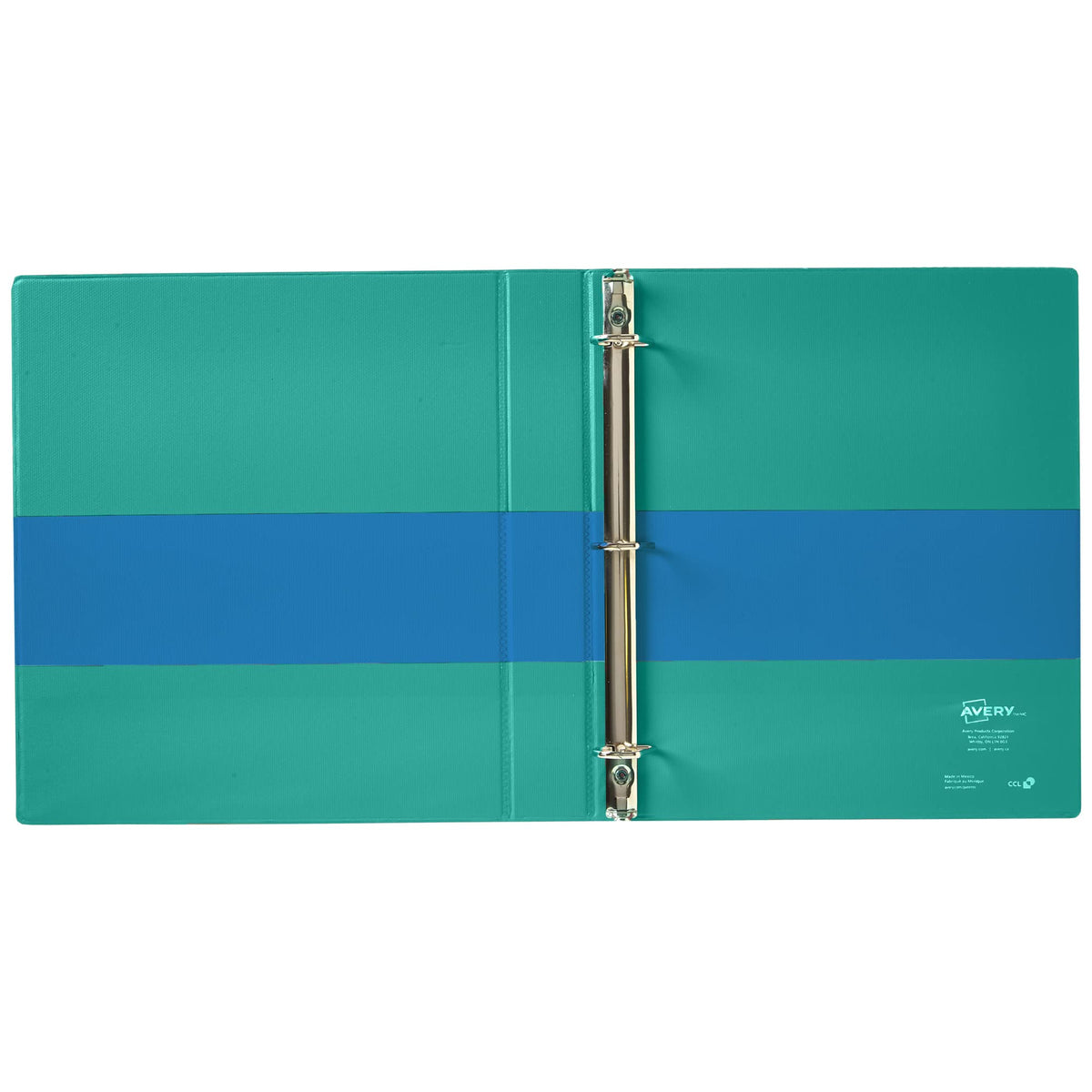 Avery Two-Tone Durable View 3 Ring Binder, 1.5 Inch Slant Rings, Pool Blue/Teal, 375 Sheet