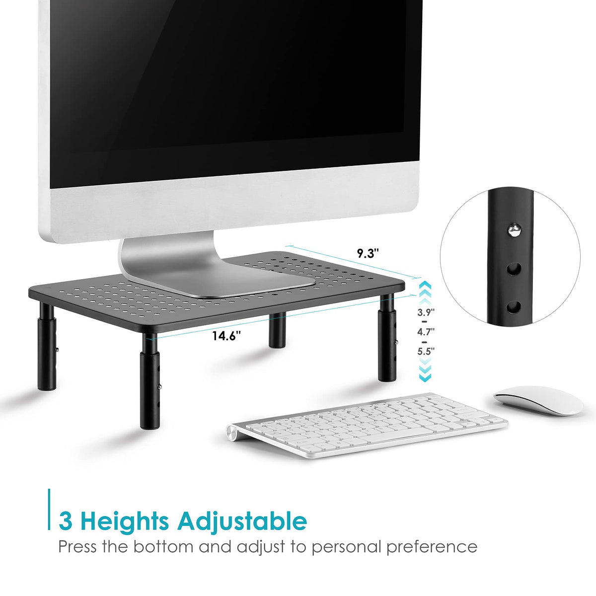 2 Pack Monitor Riser Desktop Stand Flat Screen TV Monitor Stand Riser