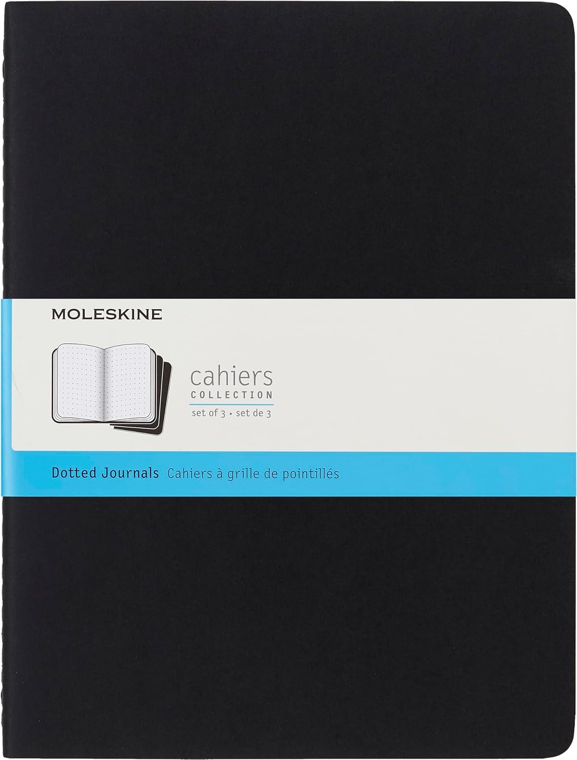 Moleskine Cahier Journal, Soft Cover, Large (5" x 8.25") Ruled/Lined, Black, 80 Pages (Set of 3)