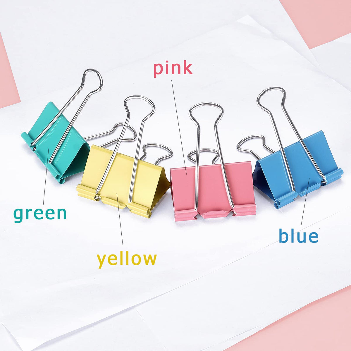 ZZTX 12 Pack Large Binder Clips 2.0 Inches Assorted Colors