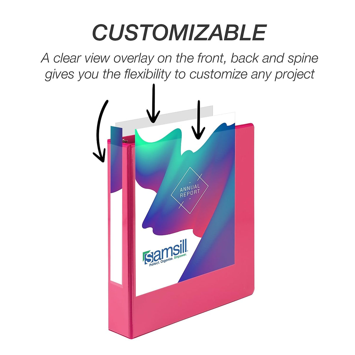 Samsill Durable 1.5 inch 3 Ring Binder, D Ring Binder, 100% Recycled Chipboard, Fashion Assortment