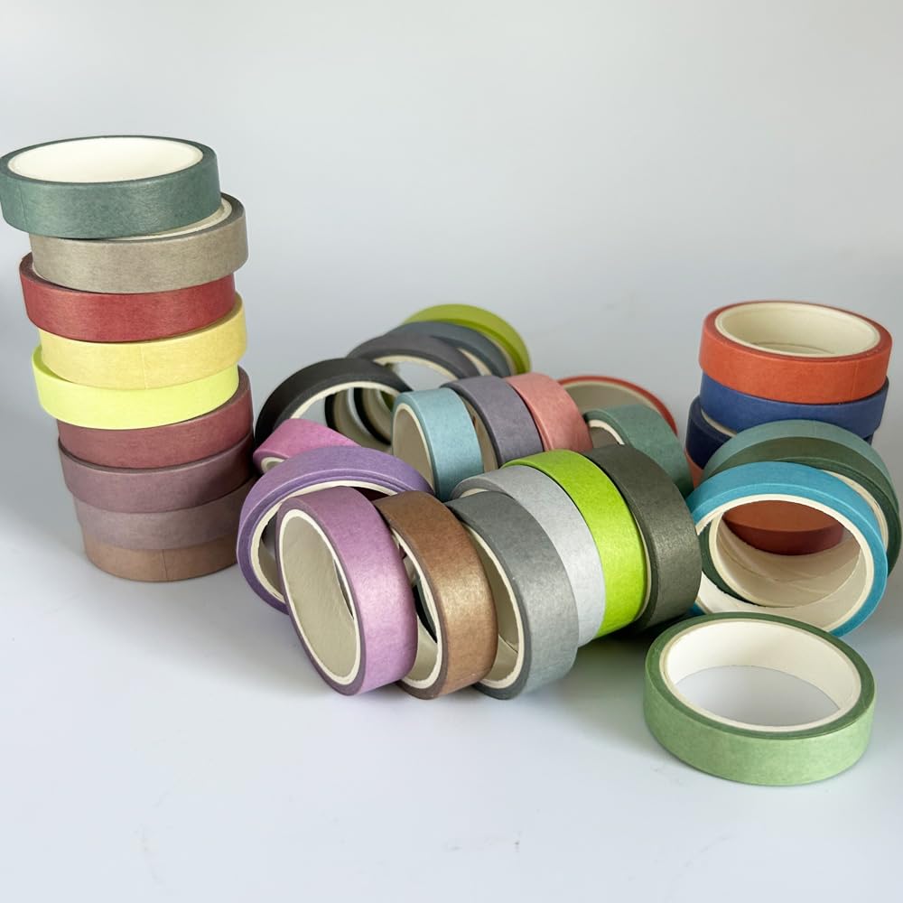 Maartla 36 Rolls Washi Tape Set, Pastel Washi Tape Colorful Masking Tape 10mm Wide, Decorative Tape
