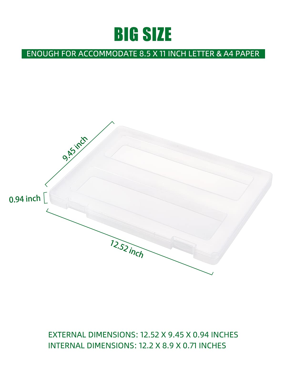 Denkee 8 Pack A4 Paper Organizer Box, Plastic Board Game Storage for Art Supplies 8.5" x 11" US
