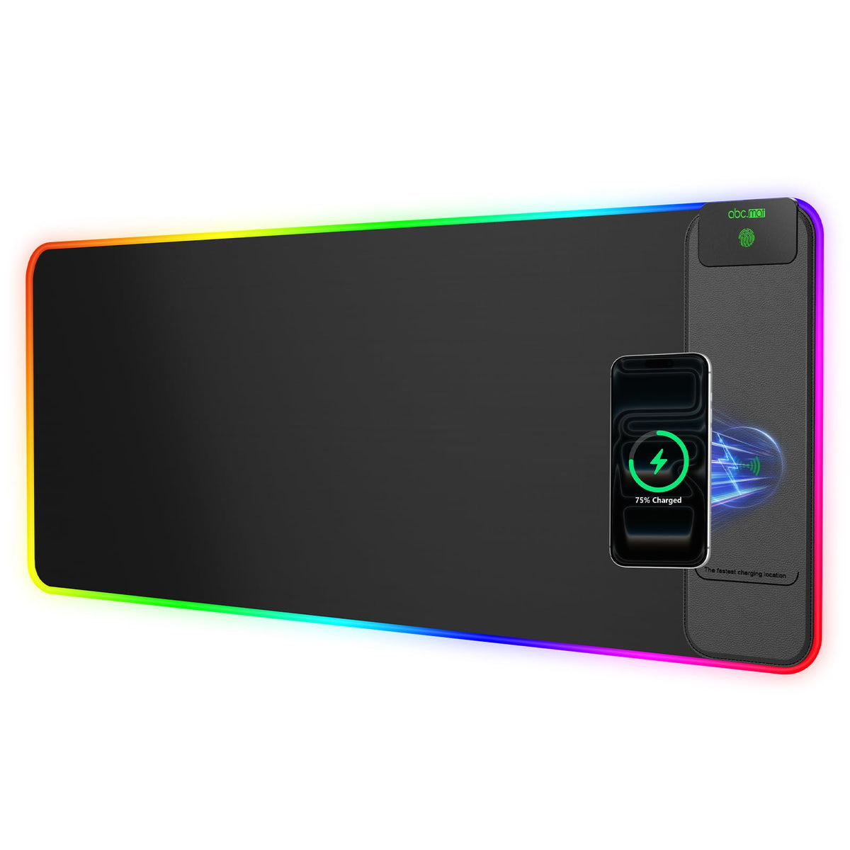 Wireless Charging Mouse Pad Gaming, 31.5"x11.8" Large Desk Mat, Waterproof