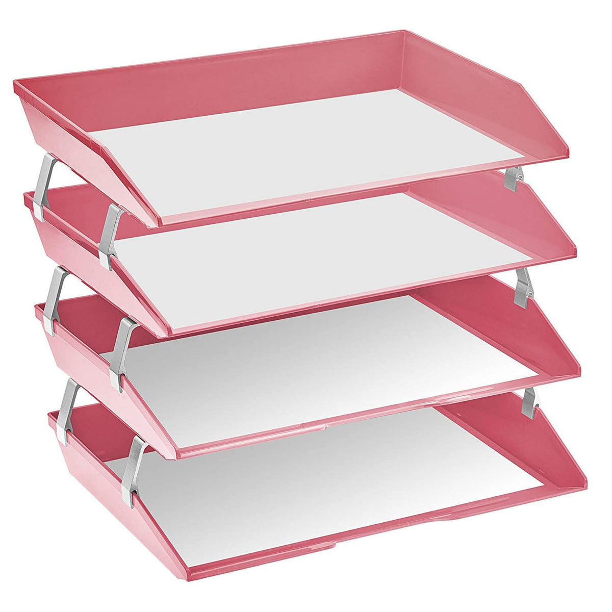 Acrimet Facility 4 Tier Letter Tray, Side Load, Letter Size/A4, Desktop File Organizer, Plastic