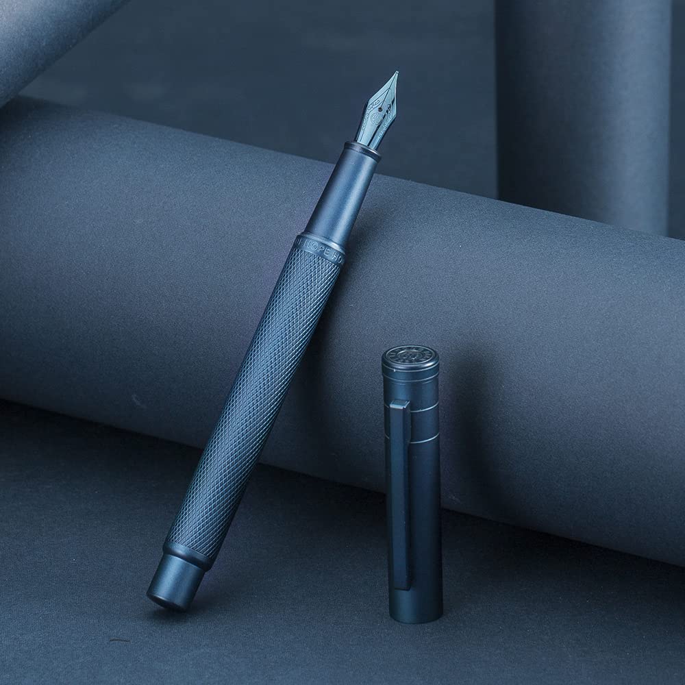 Hongdian Forest Fountain Pen, Beautiful Blue Tree Texture Medium Nib Writing Office Pen