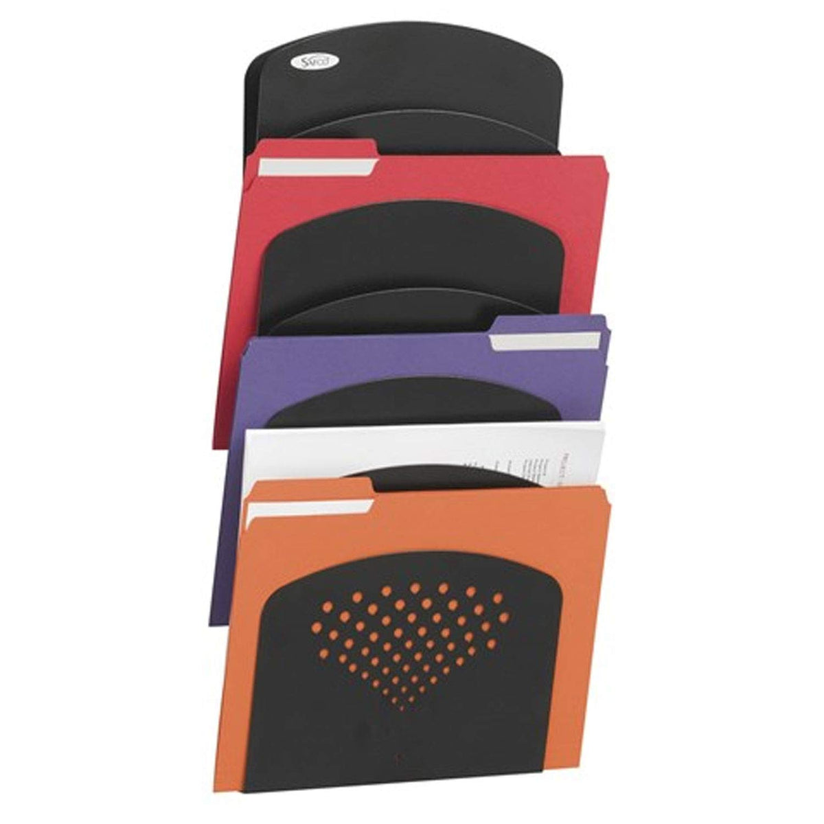 Safco Wall Mounted Literature Organizer, 7 Pocket Rack for Documents Paper Magazines and More