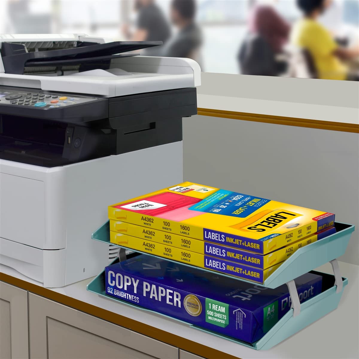 Acrimet Facility 2 Tier Letter Tray, Side Load, Letter Size/A4, Desktop File Organizer, Plastic