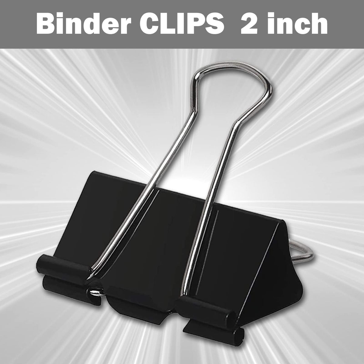 OWLKELA 48 Pcs Paper Binder Clips, 2 inch, Black