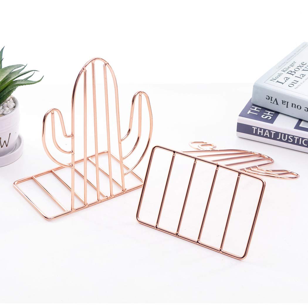 SIPLIV Creative Minimalist Style Bookends Metal Adjustable Books Holder Stand Book Rack Desk
