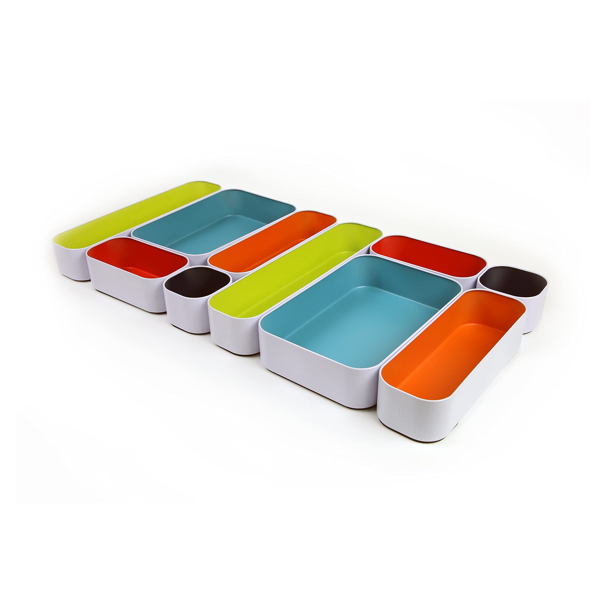 Three by Three Seattle Metal Drawer Organizer Tray Set, 10-Pc (Assorted)