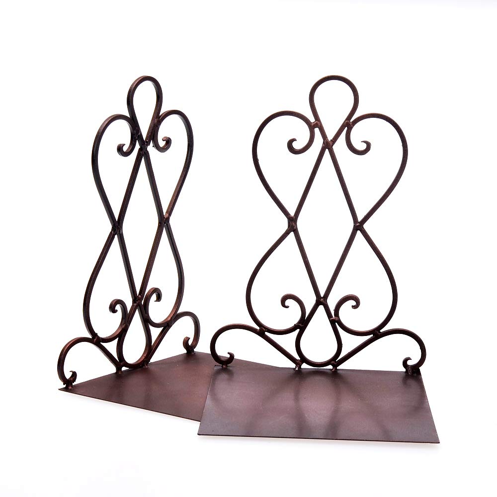 Artkingdome Vintage Metal Bookends for Heavy Books, Non-Slip Book Stoppers for Shelves, Farmhouse