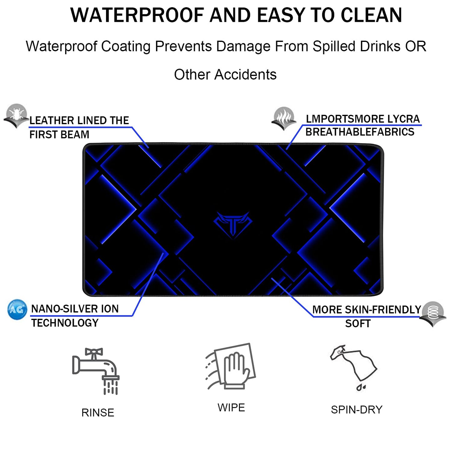 TEDNETGO Large Extended Gaming Mouse Pad, Long Mouse Pads, Extra Large Big Mouse Pad with Stitched