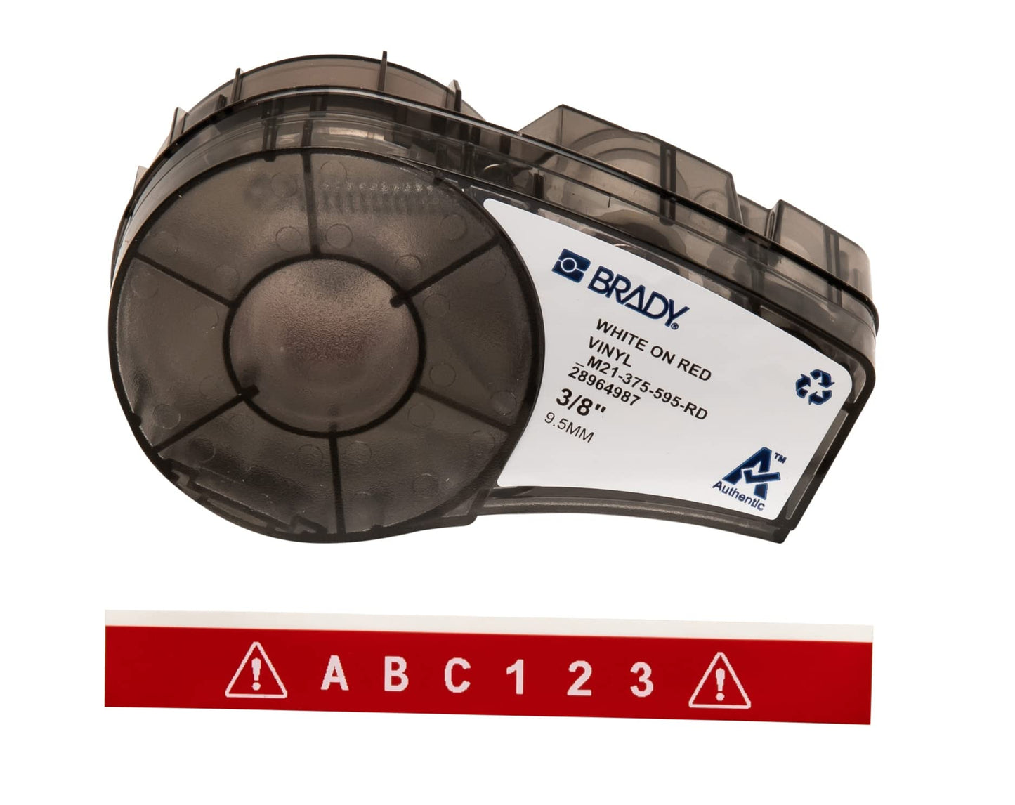 Brady Authentic (M21-375-595-RD) All-Weather Vinyl Label for Indoor/Outdoor ID, Lab and Equipment