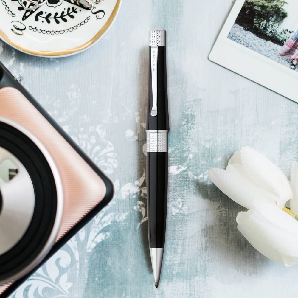 Cross Beverly Refillable Ballpoint Pen, Medium Ballpen, Includes Premium Gift Box - Black Lacquer
