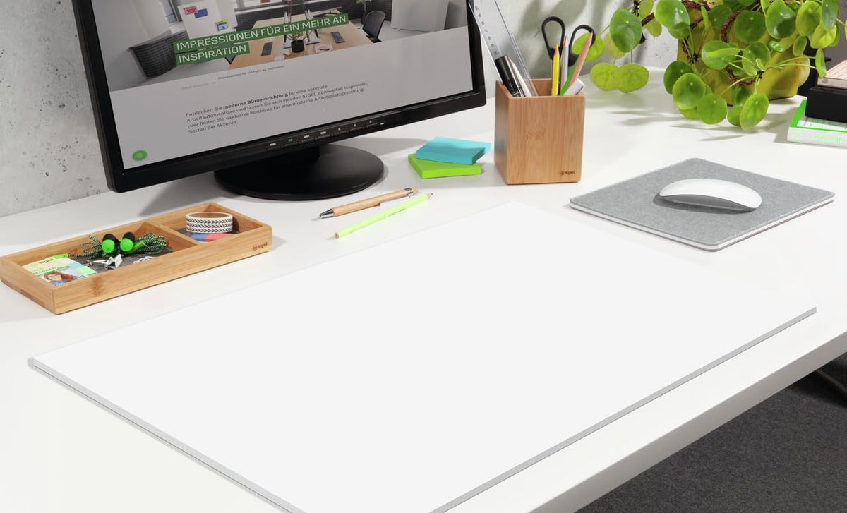 Sigel HO300 Desk pad, White Blank, 23.43 x 16.14 inches, 30 Sheets