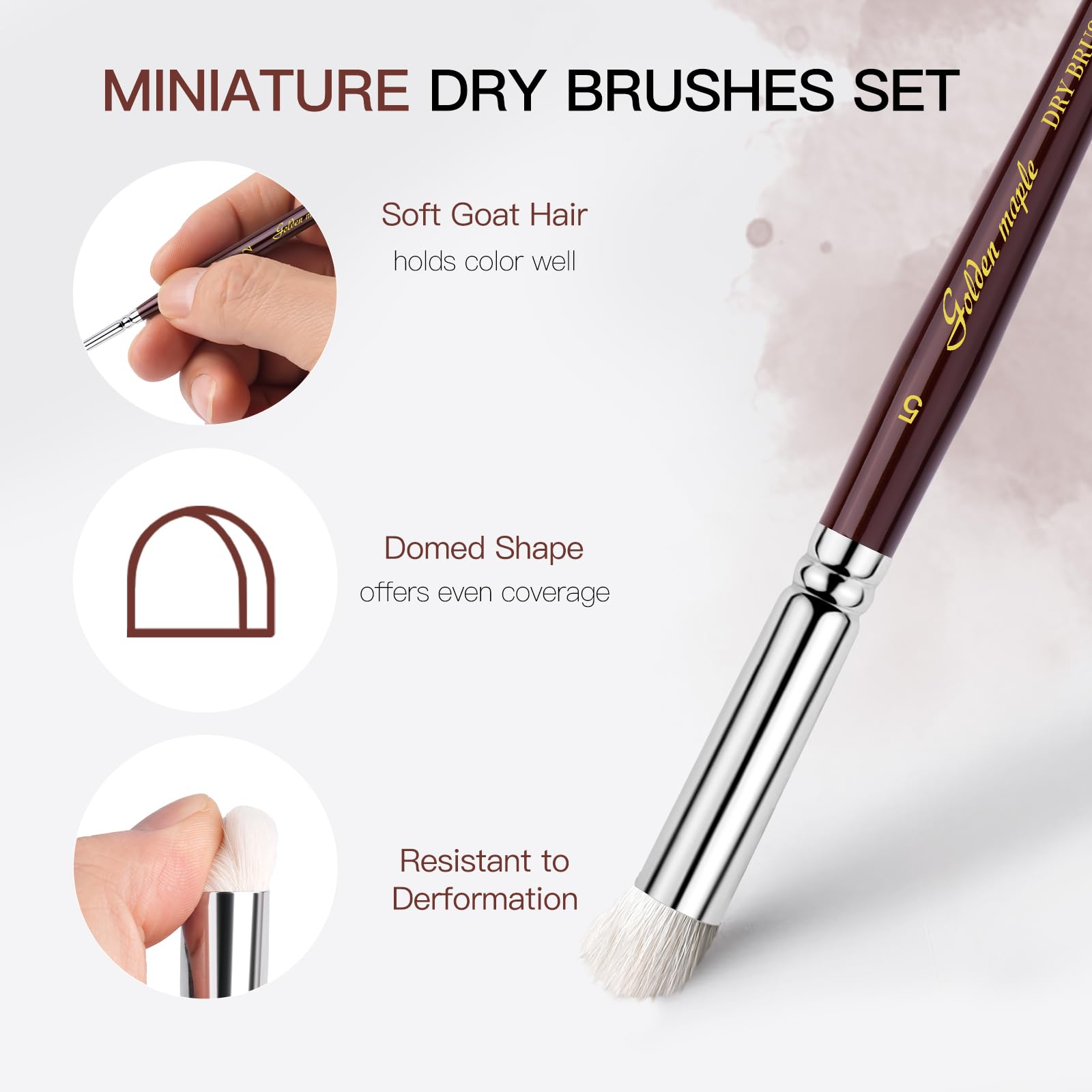 Kolinsky Sable Miniature Brushes Drybrushes for Miniature Set 7 pcs Paint Brushes for Miniature Oil