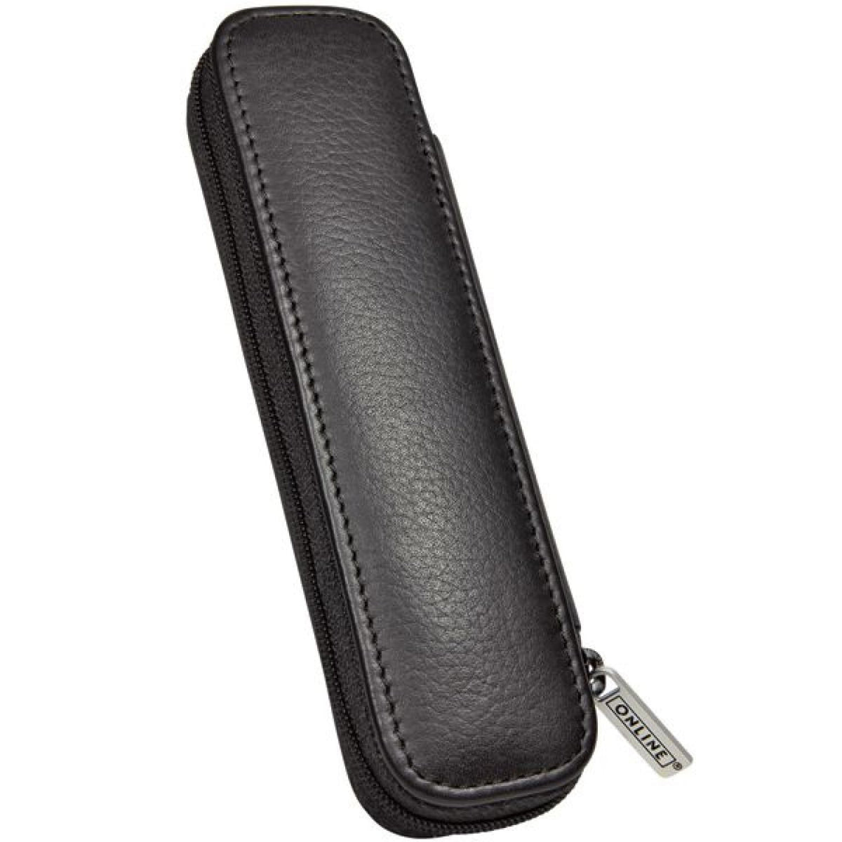 Paradise Pen Company Leather Case Zipper Black for 2 Standard Pens (90686)