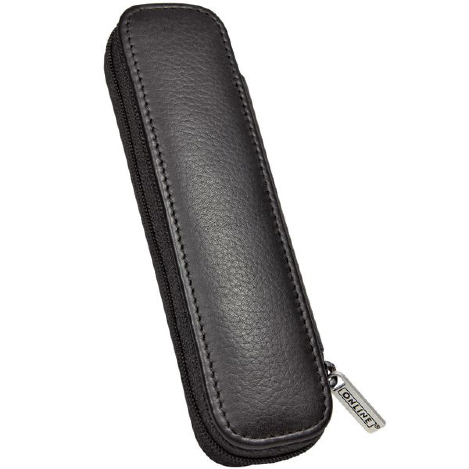 Paradise Pen Company Leather Case Zipper Black for 2 Standard Pens (90686)
