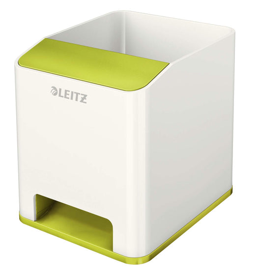 Leitz 53631064 Sound Pen Holder, Phone Amplifier, Wow Range, White/Metallic Green