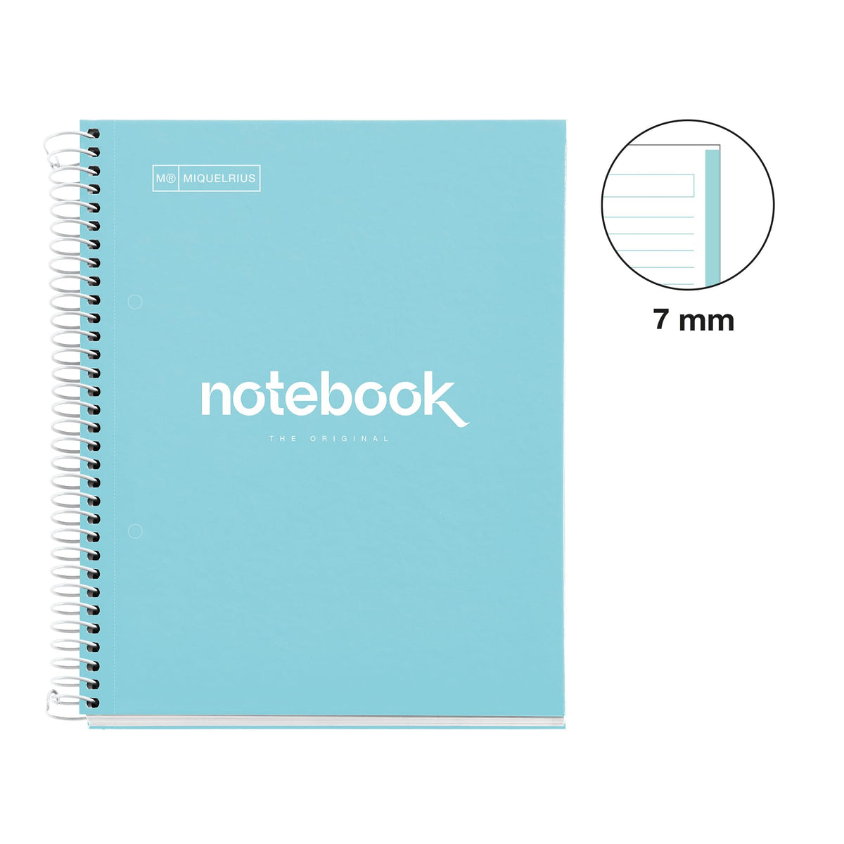 Miquelrius - A5 Notebook Emotions, 80 Sheets 90 g/m², Horizontal Ruled 7 mm, 1 Colour Stripe