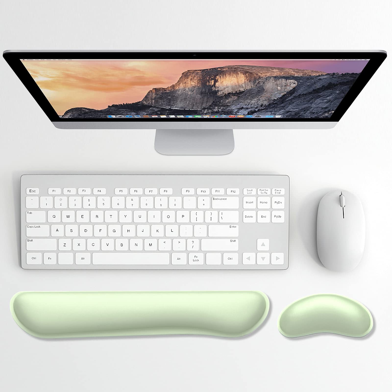 Dapesuom Enlarge Keyboard Wrist Rest, Memory Foam Wrist Cushion for Desk Mats Support, Cute Typing