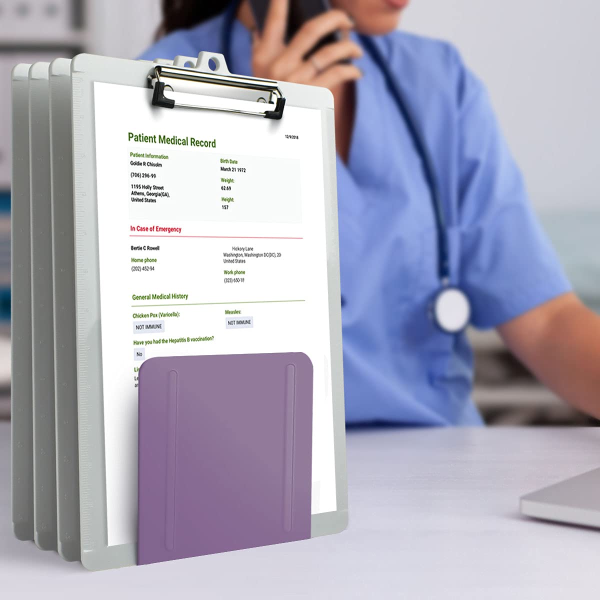 Acrimet 4-Section File Sorter Vertical, Metal Desktop Organizer, Purple
