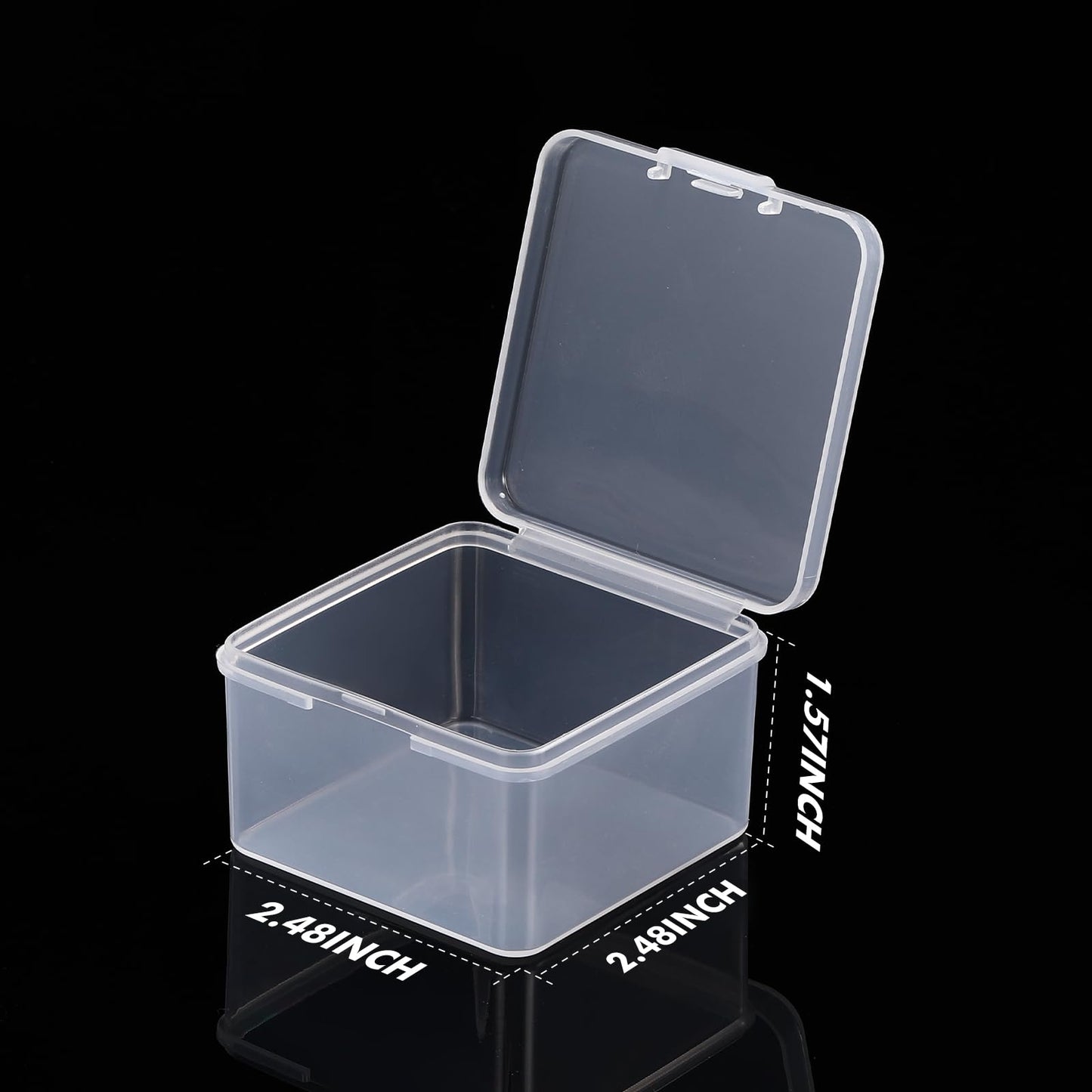 Jetec 120 Pieces Small Clear Plastic Storage Box, 2.5 x 2.5 x 1.6 Inch