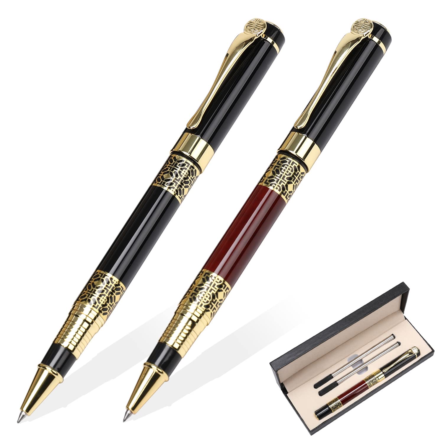 YIVONKA Ballpoint Pen Black Refill,Classical retro style Luxury Pen,Best Ball Pen Gift Set for Men
