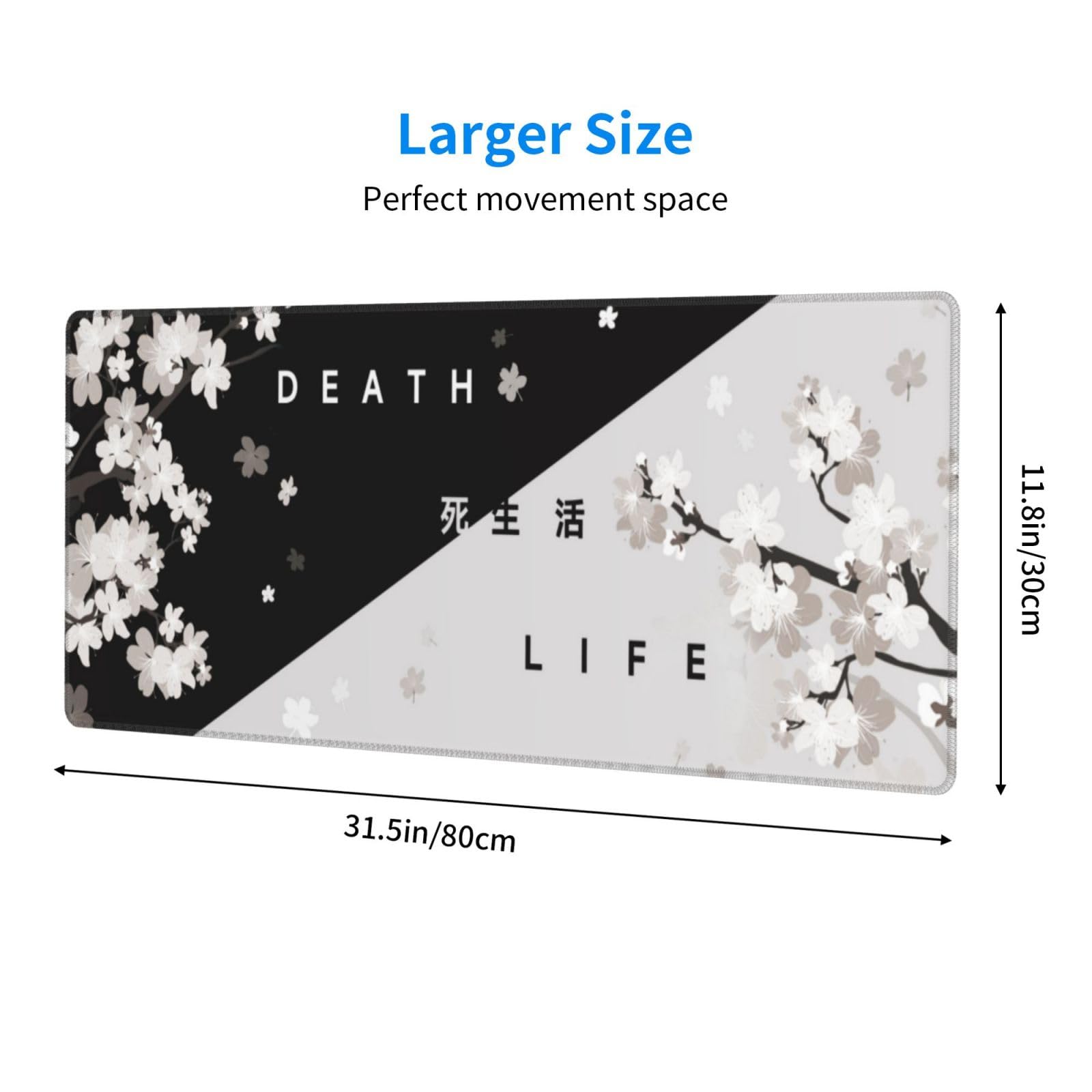Extended Gaming Mouse Pad, Large Gaming Mouse Waterproof with Stitched Edges, Non-Slip Desktop Pad