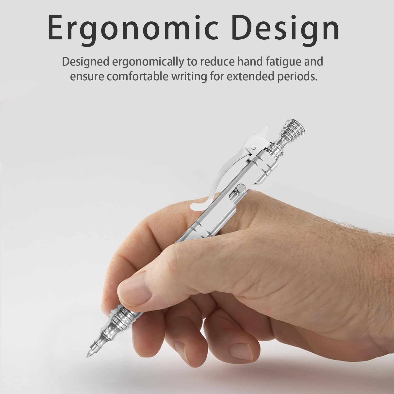 Dr.Metalleung Luxury Bolt Action Pen: Heavy-Duty Stainless Steel EDC Ballpoint Pen with Retractable