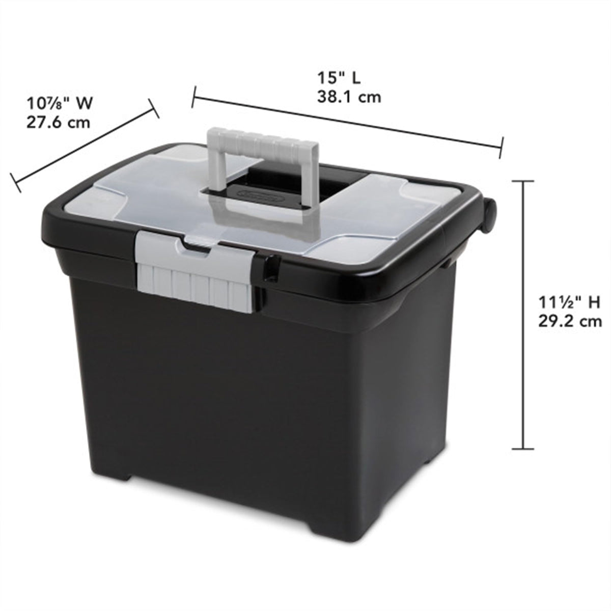 Sterilite Portable File Box, Letter File Storage Bin with Handle, 4 Pack