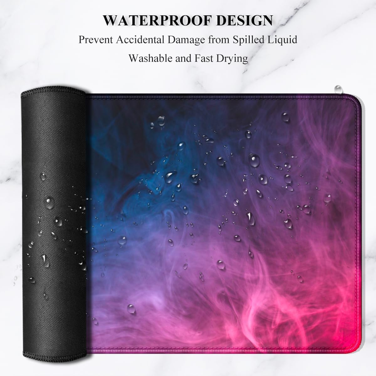 Auhoahsil Large Gaming Mouse Pad, XXL 35.4 x 15.7 in Desk Mat, Purple Smoke