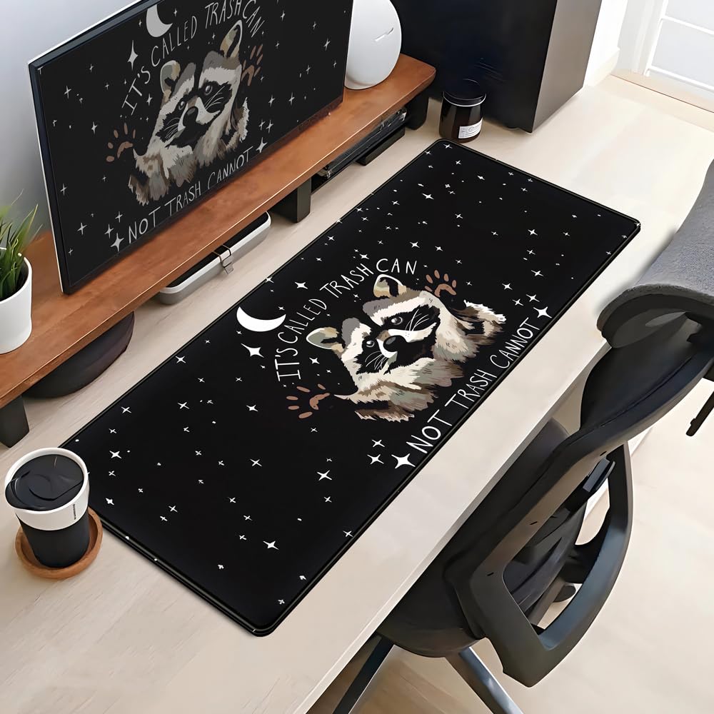 It's Trash Can Not Trash Cannot Desk Pad Cute Black Desk Mat Gaming Screaming Possum Mouse Pad