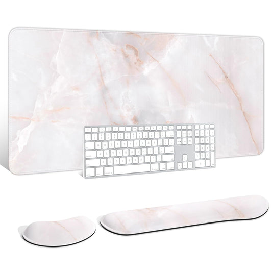 Auhoahsil Large Mouse Pad with Wrist Rests for Keyboard & Mouse, Thick Soft Ergonomic Memory Foam