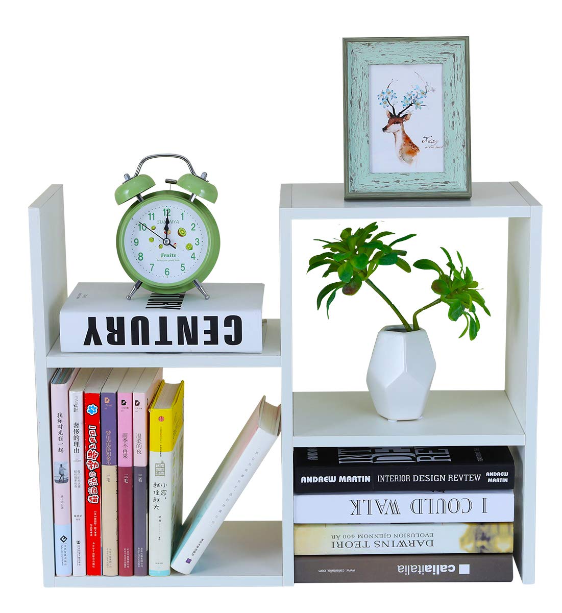 PAG-Mass Desktop Bookshelf Freestanding Wooden Countertop Bookcase Accessories Organizer Display