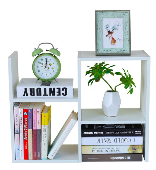 PAG-Mass Desktop Bookshelf Freestanding Wooden Countertop Bookcase Accessories Organizer Display