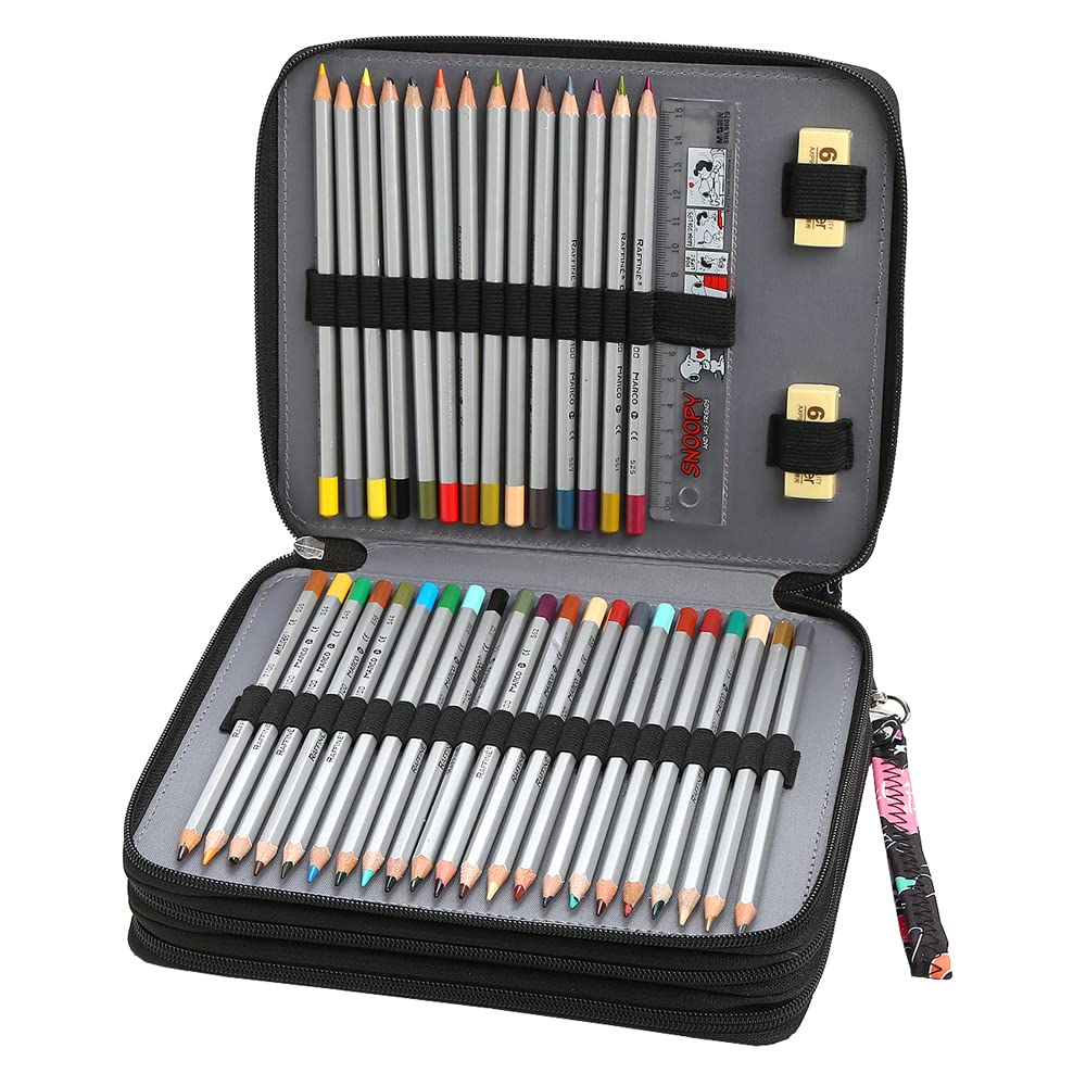 Lbxgap 124 Slots Pencil Case Organizer w/Removal Handle Strap