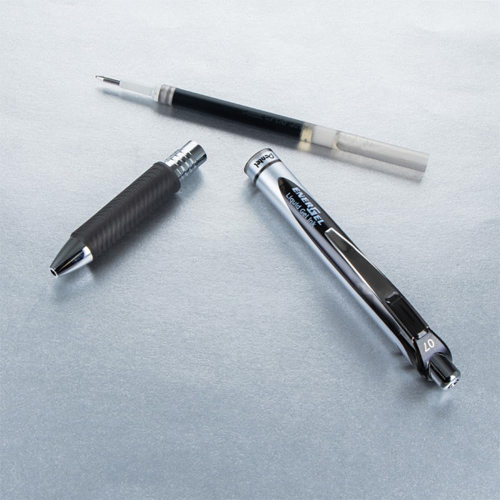 Pentel EnerGel XM BL77 - Retractable Liquid Gel Ink Pen - 0.7mm - 52% Recycled - Pack of 12 Mixed