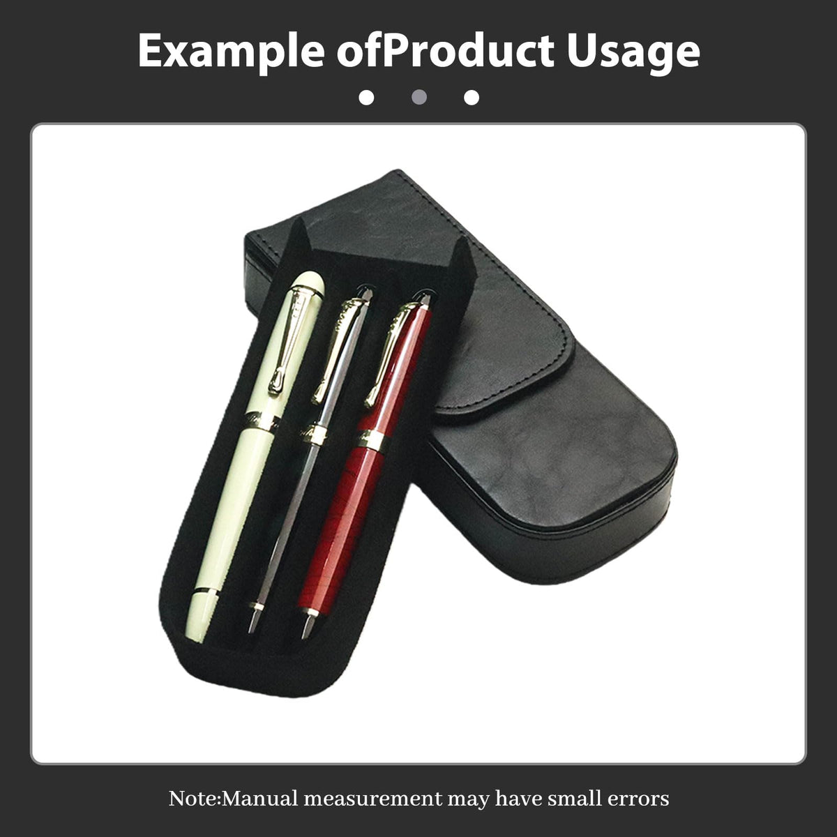 MIVLXLX PU Leather Fountain Pen Case, Pen Storage Tray Organizer(black)