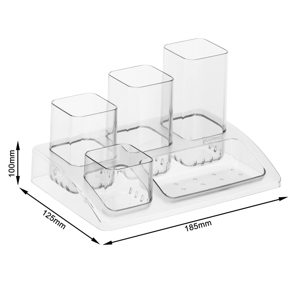 Rotho, Soho, Pen holder/pencil cup, Plastic (PP) BPA-free, transparent, 18,5 x 12,5 x 10,0 cm