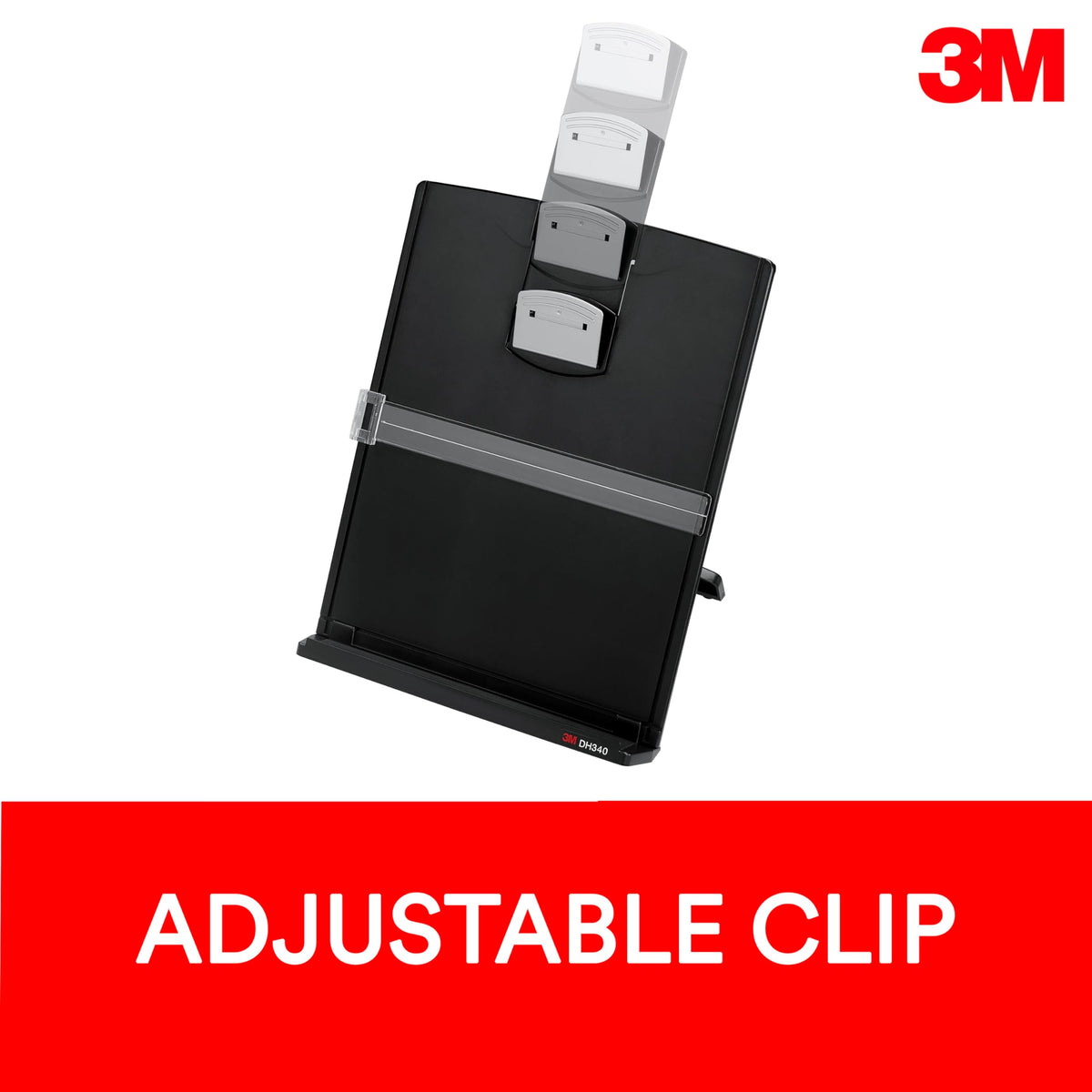 3M Desktop Document Holder for Monitor, 3.375 in x 12.0 in x 1.75 in