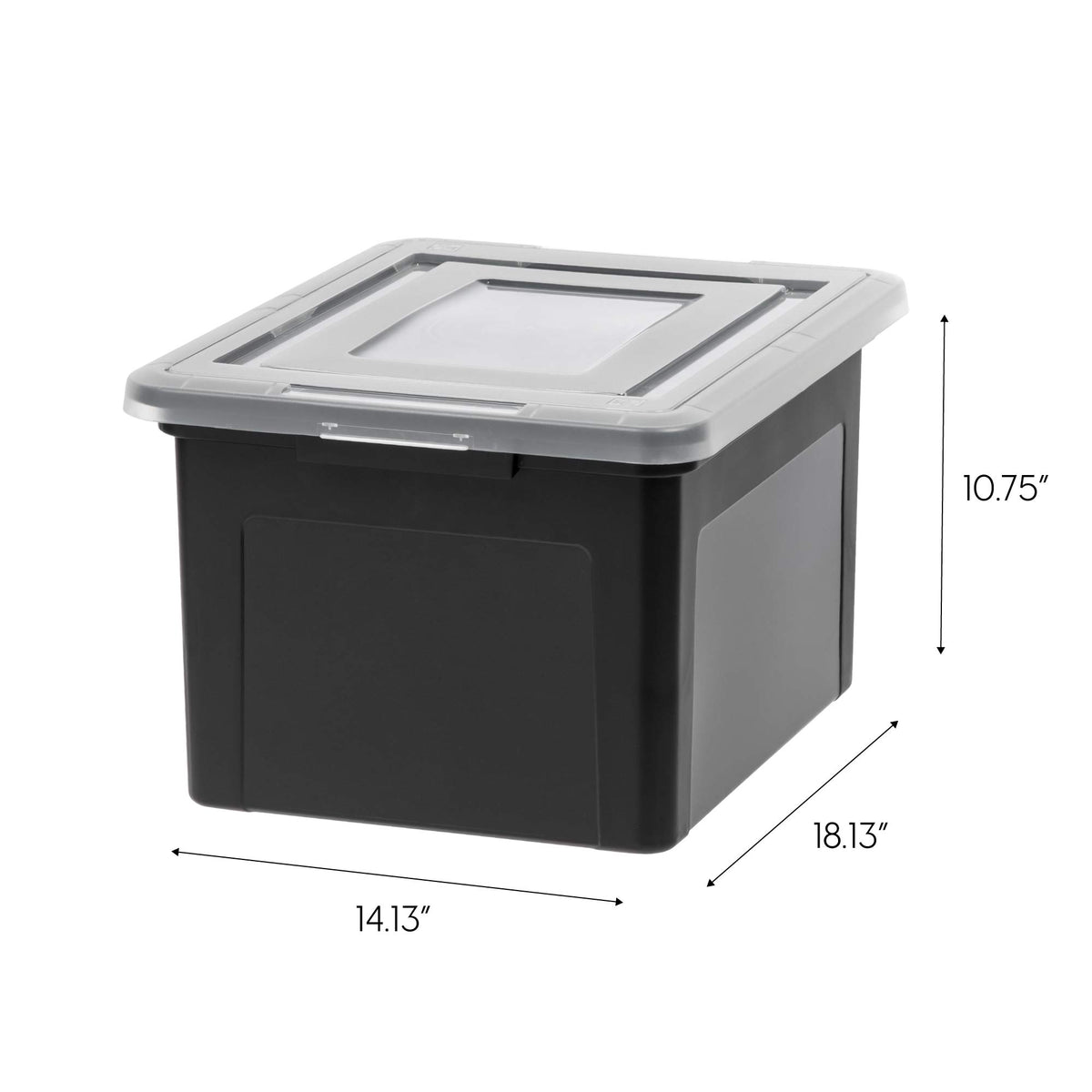 IRIS USA 35 Qt. Letter/Legal File Box with Latching Lid, Black