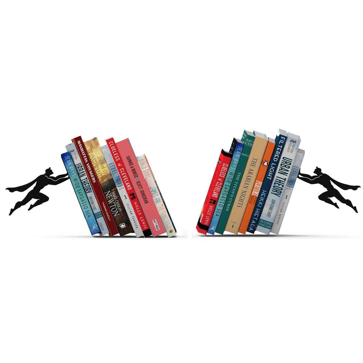 Artori Design Bookends - Decorative Book Ends for Shelves, 2X Super Hero