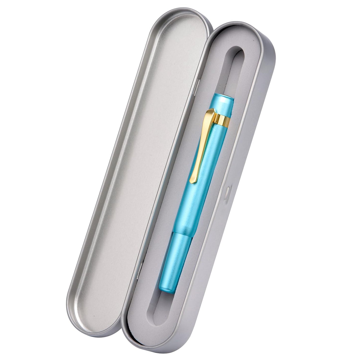 HONG DIAN M2 Black Forest Mini Fountain Pen, Extra Fine Soft Nib & Sleek Shape Aluminium Short