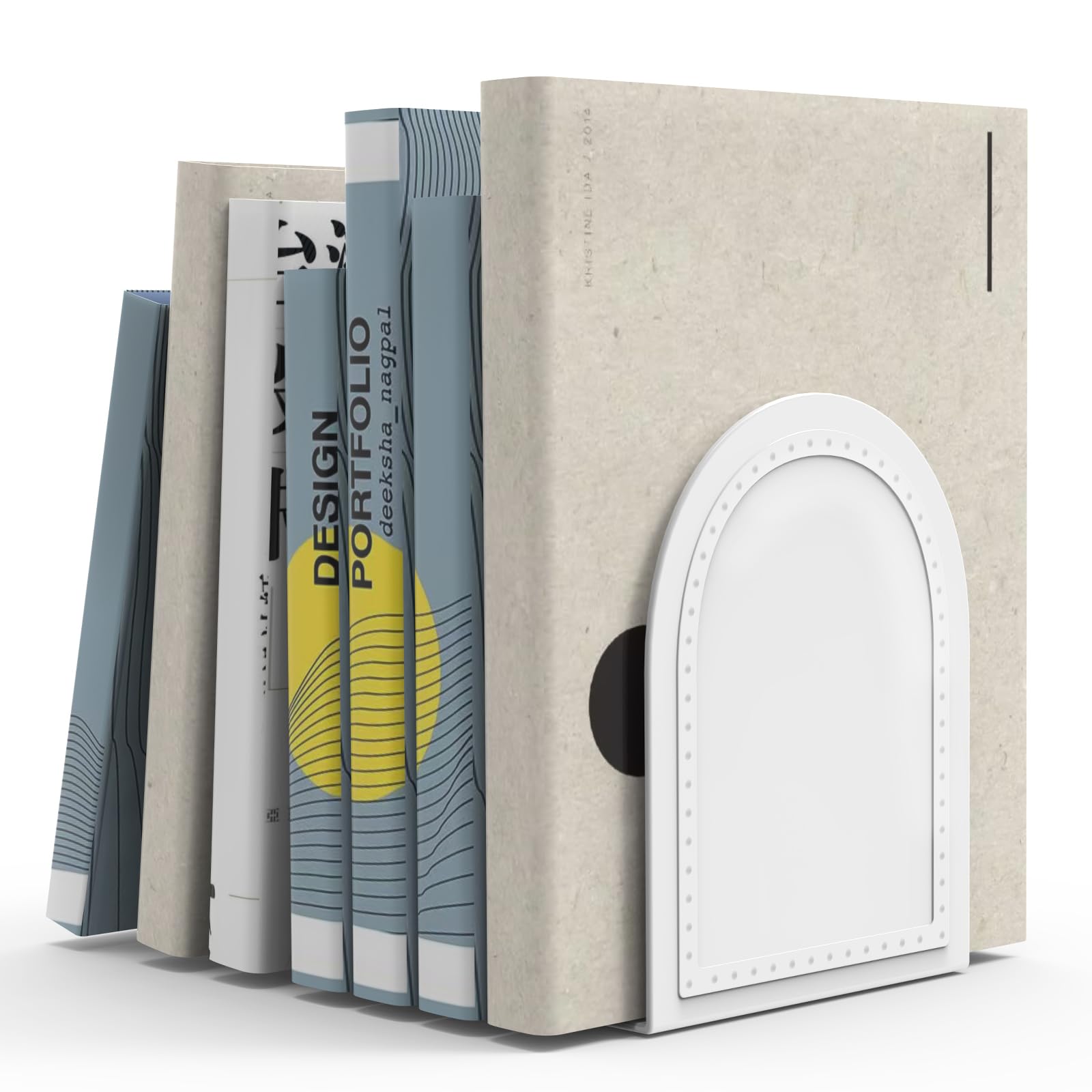 10 Pair Bookends Metal Book Ends Universal Economy Bookend (White, 10 Pair)